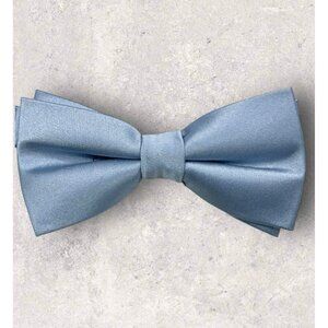 THE TIE BAR Silk Bow Tie Solid Blue W:2.5" EUC